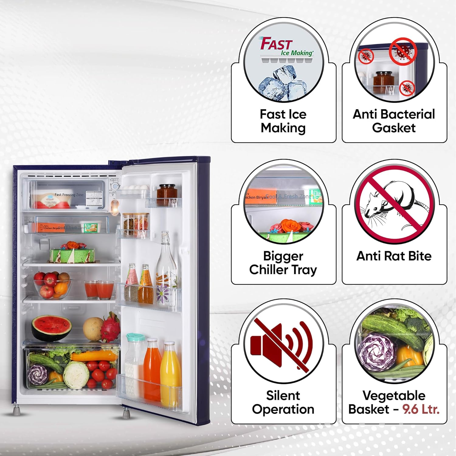 LG 185 L, 4 Star, Smart Inverter, Direct-Cool Single Door Refrigerator - Image 4