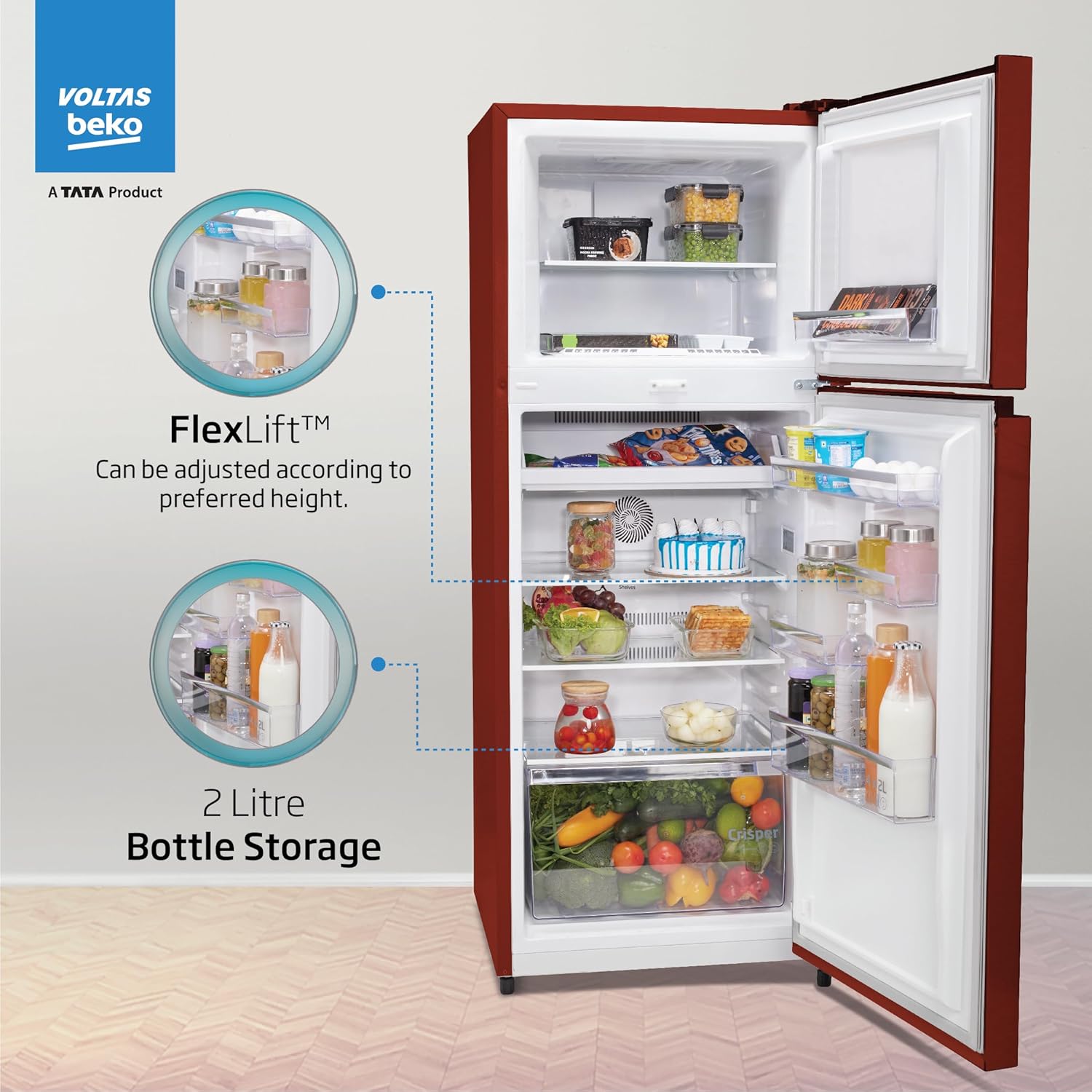 Voltas Beko ‘A TATA Product’ 248 L 2 star Frost free double door Refrigerator - Image 5