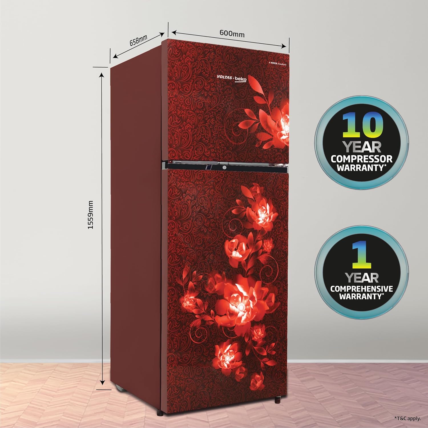 Voltas Beko ‘A TATA Product’ 248 L 2 star Frost free double door Refrigerator - Image 3