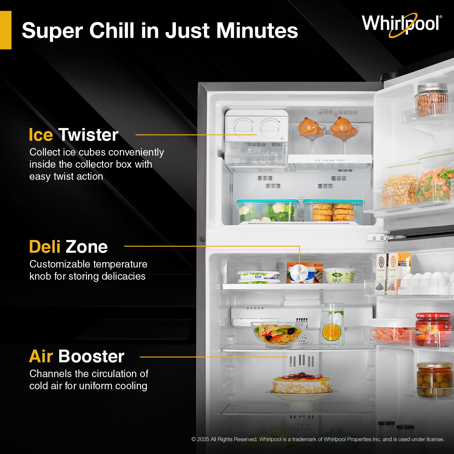 Whirlpool 215 L Frost Free Triple-Door Refrigerator - Image 4