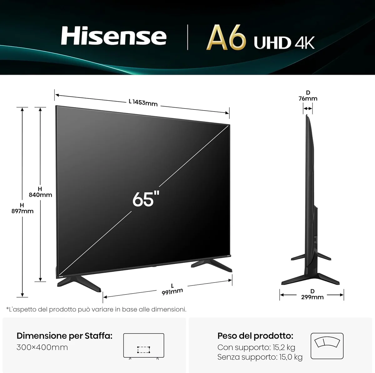 HISENSE LED TV C.TV65A6Q - Image 2