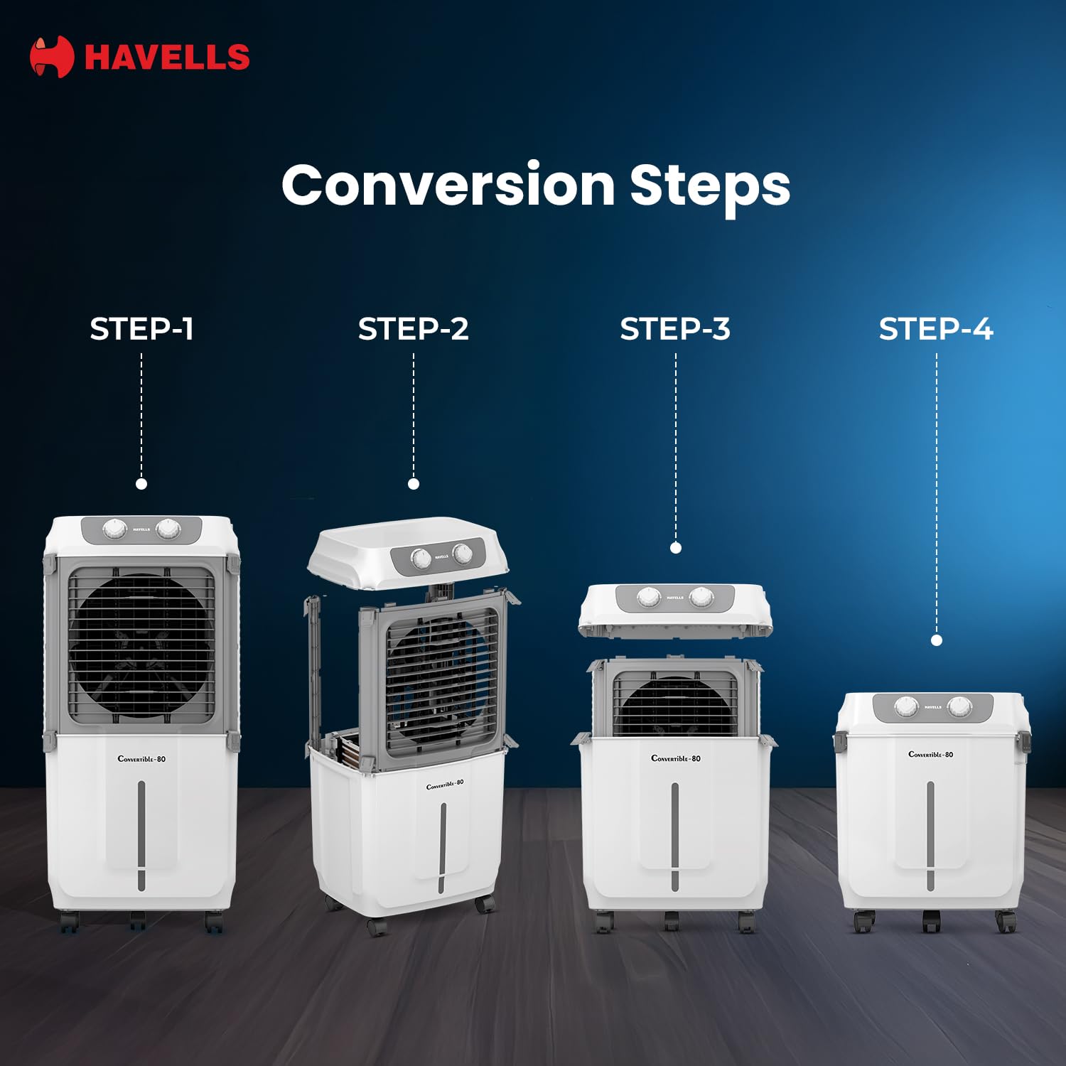 HAVELLS AIR COOLER KACE DESERT 80L WHT-GREY - Image 2