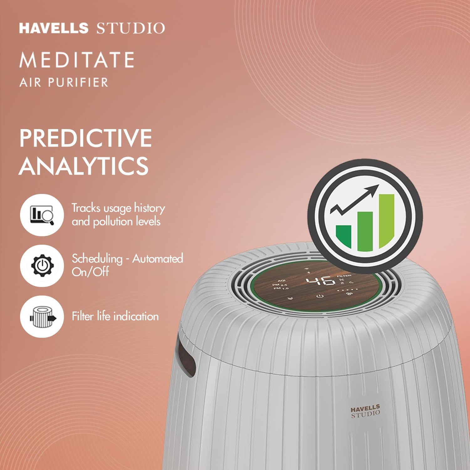 HAVELLS AIR PURIFIER MEDITATE AP 250 REMOTE - Image 4