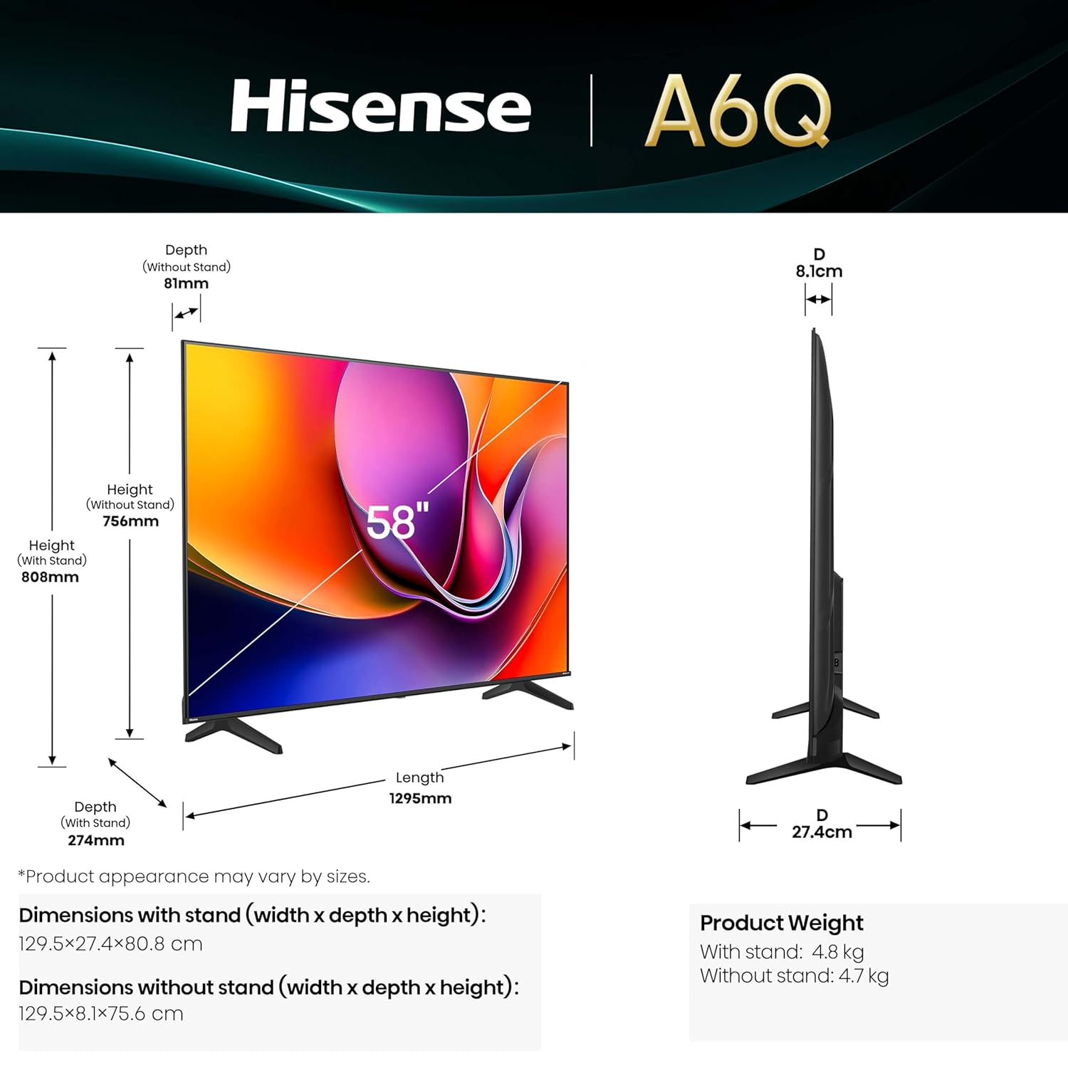 HISENSE LED TV C.TV58A6Q - Image 3