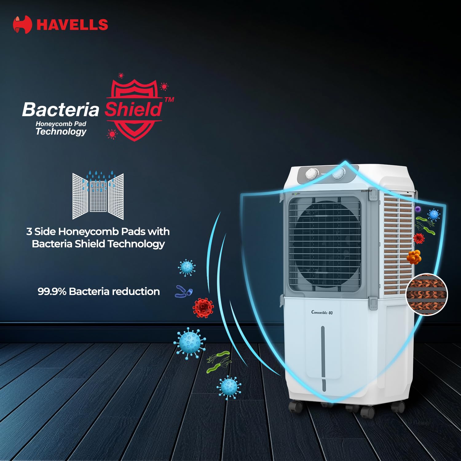 HAVELLS AIR COOLER KACE DESERT 80L WHT-GREY - Image 4