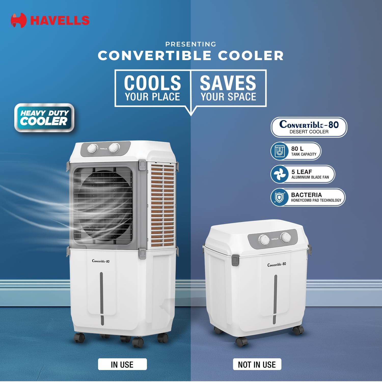 HAVELLS AIR COOLER KACE DESERT 80L WHT-GREY - Image 6