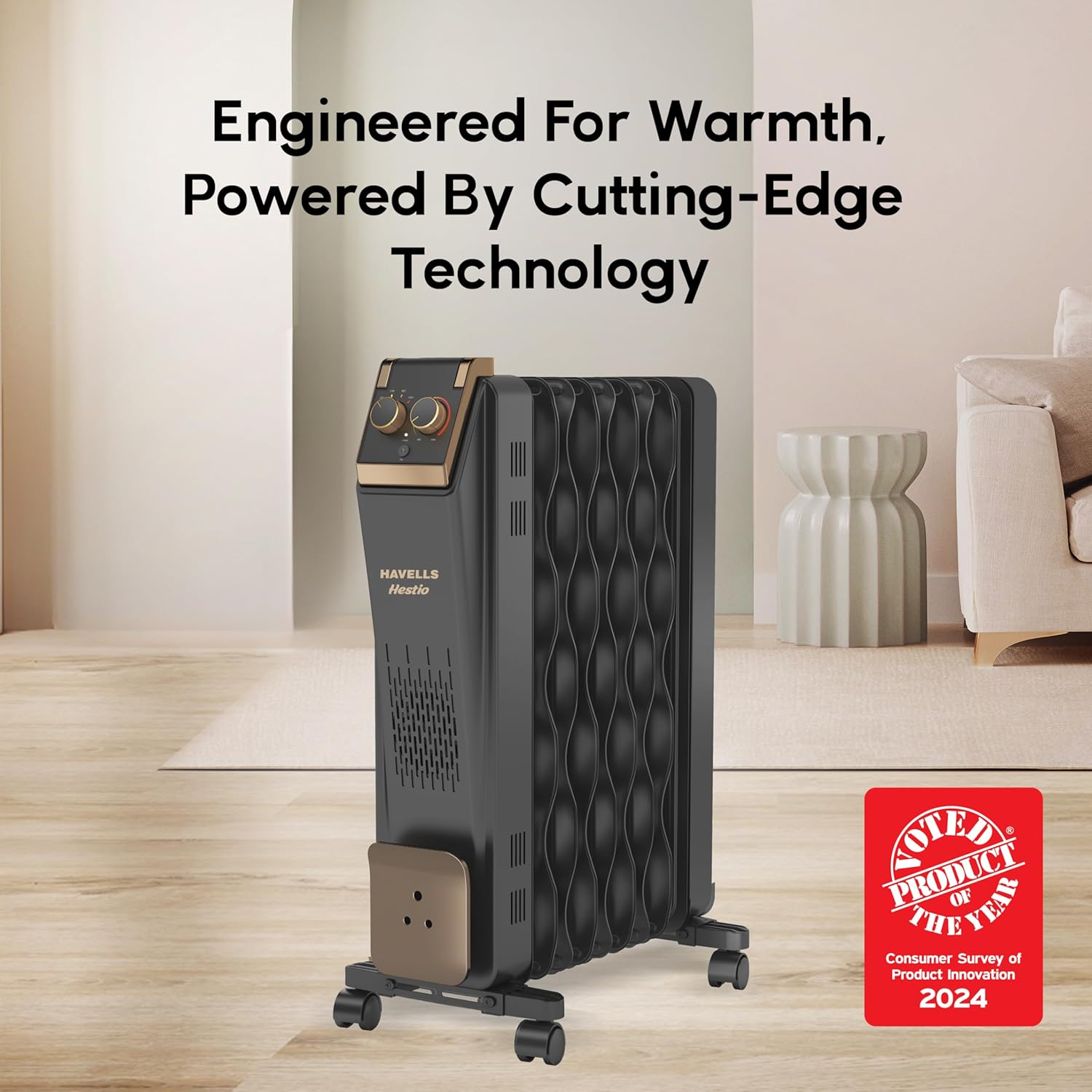HAVELLS HEATER HESTIO BLK 9 WAVE FIN 2400W - Image 2