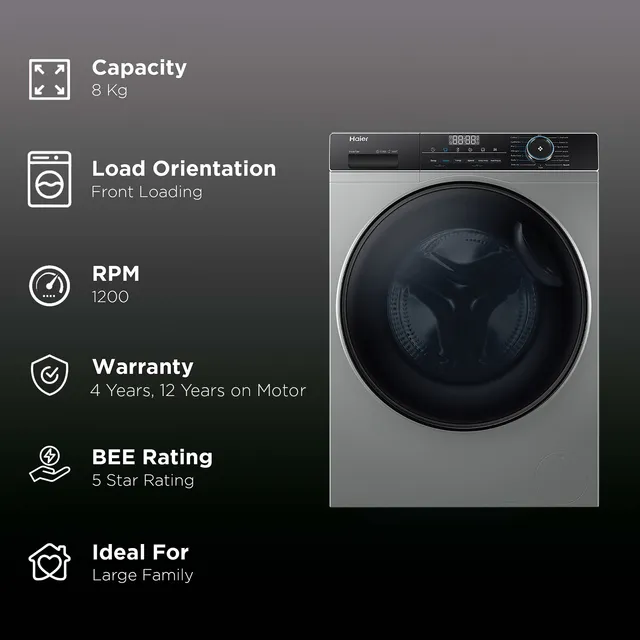 HAIER FRONT LOAD W/M HW80-IM12929CS3 - Image 2