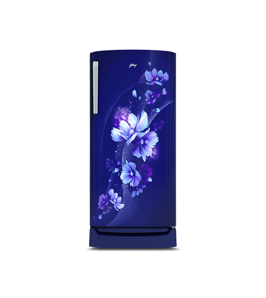 Godrej 180L 3 Star single door refrigerator with Direct Cool technology and Farm Fresh Crisper in blue