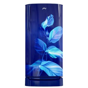 Godrej 205L Frost Free refrigerator with inverter cooling, Farm Fresh Crisper and toughened glass shelves in Lily Blue