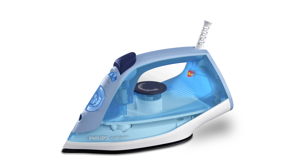 Philips DST1510/20 1350W steam iron with non-stick soleplate in blue