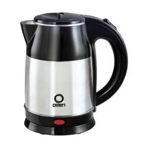 Omen Insta 1.8L 1500W stainless steel electric kettle in silver