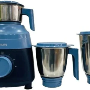 Philips HL100002 500W mixer grinder with 3 stainless-steel jars in navy blue
